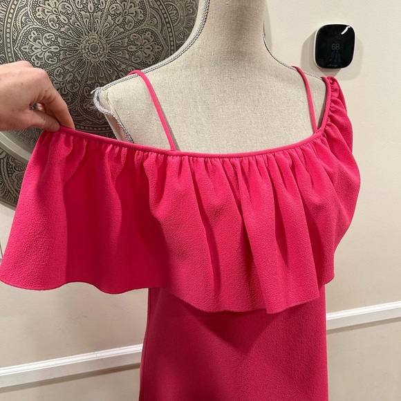 Trina Turk pink off the shoulders dress - Size 8  - Picture 2 of 8